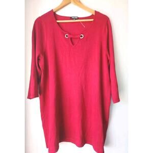 Roz & Ali Women's Blouse Top Size 1X Red